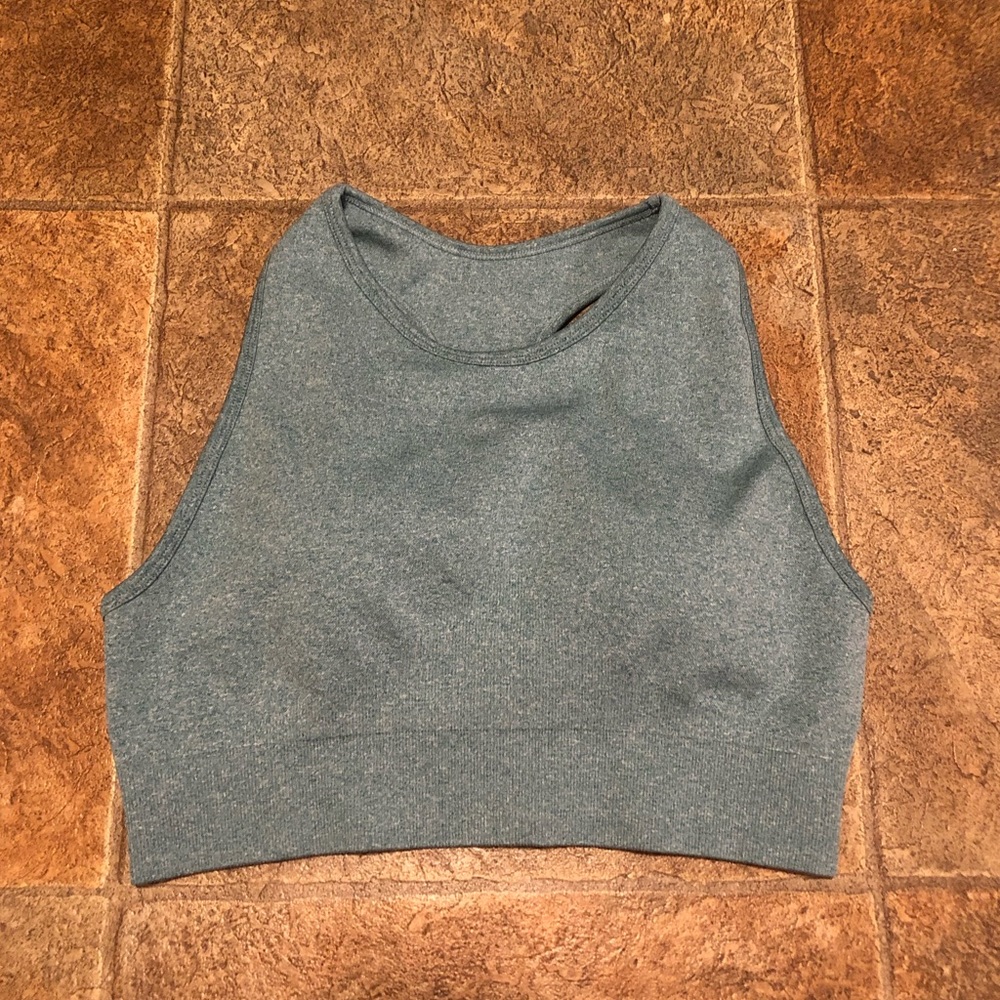 Green sports bra tank top